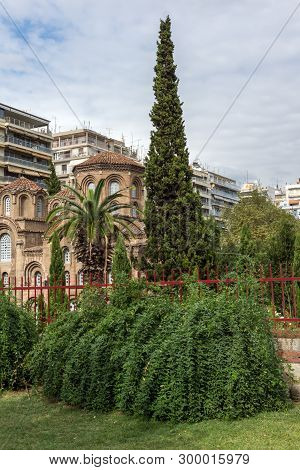 Thessaloniki, Greece - September 30, 2017: Ancient Byzantine Church Of Panagia Chalkeon In The Cente