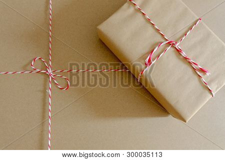 Close Up Parcel Overlay, Tie Rope On The Package Wrap