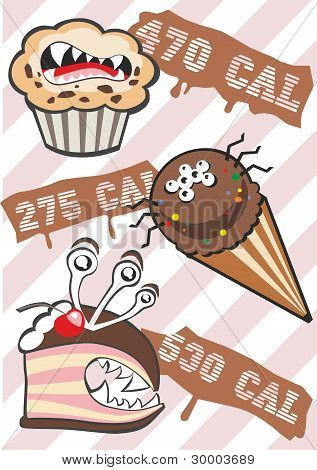 Calorias e doces de monstro