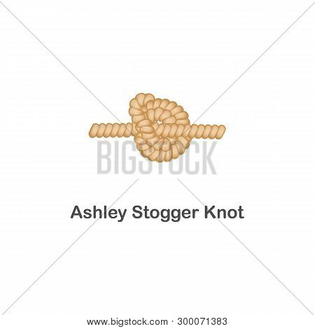 Type Of Nautical Or Marine Node Ashley Stogger Knot For Rope With A Loop.