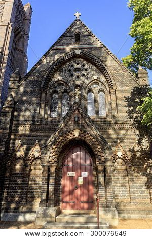 Facade Of Anglican Cathedral Of St Peter Apostle And Martyr, Built From Brick And Completed In 1875 