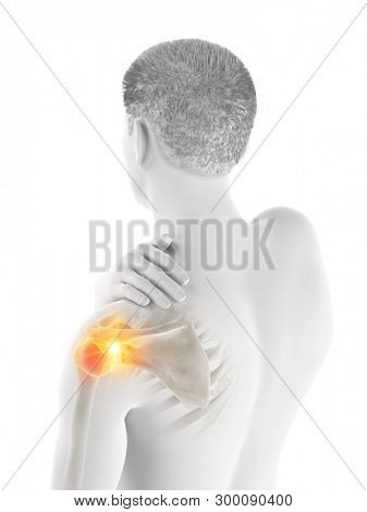 3d rendered medically accurate illustration of a man having a painful shoulder