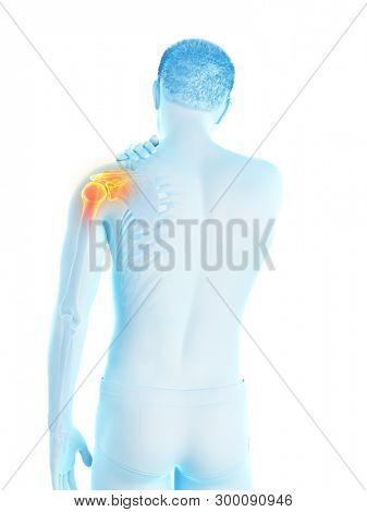 3d rendered medically accurate illustration of a man having a painful shoulder