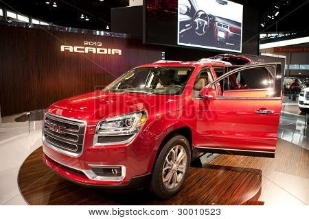CHICAGO - 12 Şubat: 2013 GMC Acadia 2012 Chicago Otomobil Fuarı ekranda. 12 Şubat 2012'de