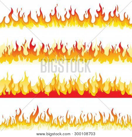 Illustration Of Seamless Fire Flame Isolated On White Background