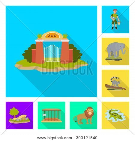 Vector Design Of Safari  And Animal Sign. Collection Of Safari  And Fun  Stock Vector Illustration.