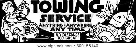 Towing Service - Retro Ad Art Banner For Towing