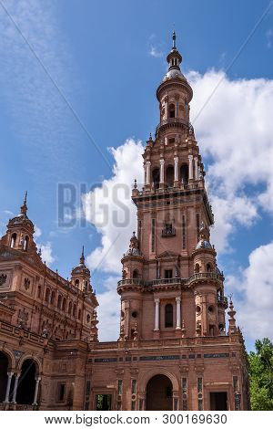The Plaza De Espania Is A Square Located In The Park In Seville Built In 1928
