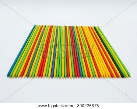The Game Of Shangai Or Mikado, Colored Plastic Sticks