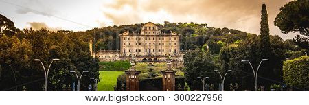 Frascati - Rome Province In Lazio - Italy Horizontal Yellow Orange Retro Background Vintage .
