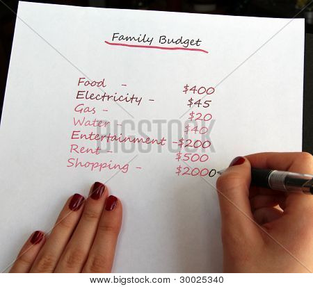 Familie Budgetplanung