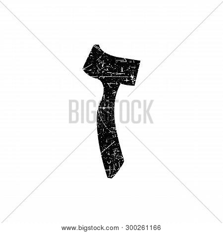 Hebrew Letter Zain. Shabby Black Font. The Hebrew Alphabet