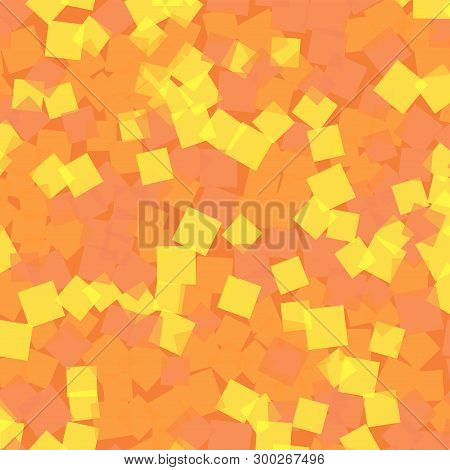 Abstract Squares Pattern. Orange Geometric Background. Radiant Random Squares. Geometric Chaotic Dec