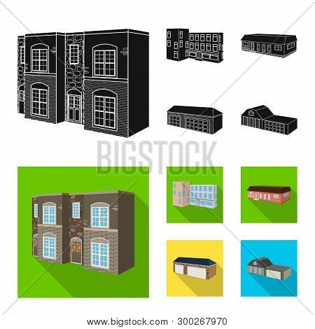 Isolated Object Of Facade And Housing Icon. Set Of Facade And Infrastructure Vector Icon For Stock.