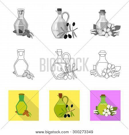 Vector Design Of Healthy  And Vegetable  Logo. Collection Of Healthy  And Agriculture Vector Icon Fo