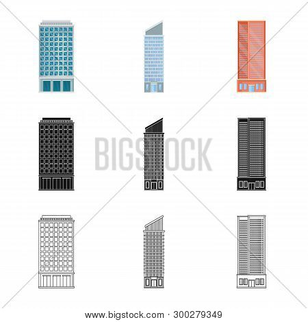 Vector Illustration Of Municipal And Center Symbol. Set Of Municipal And Estate   Stock Vector Illus