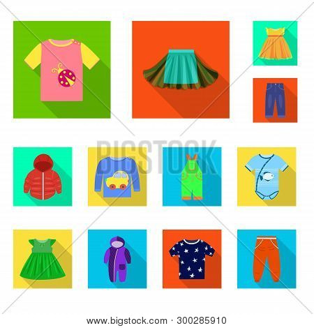 Vector Illustration Of Fashion And Garment Icon. Collection Of Fashion And Cotton Vector Icon For St