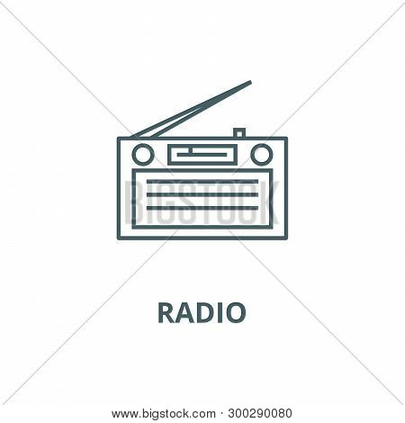 Radio, Radioreceiver Vector Line Icon, Linear Concept, Outline Sign, Symbol