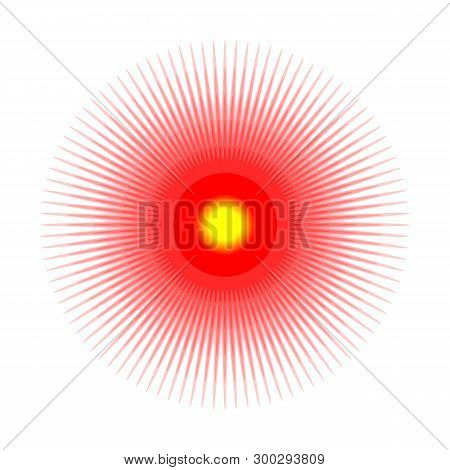 Pain Circle Red Icon For Medical Painkiller Drug Medicine. Vector Red Circles Target Spot Symbol For