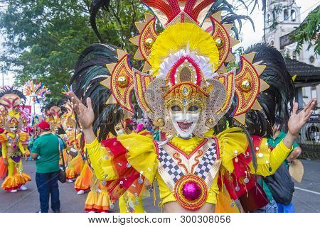 Bacolod , Philippines - Oct 28 : Participant In The Masskara Festival In Bacolod Philippines On Octo