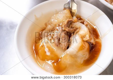 Bawan (ba Wan), Taiwanese Meatball Delicacy, Delicious Street Food, Fried Starch Wrapped Round Shape
