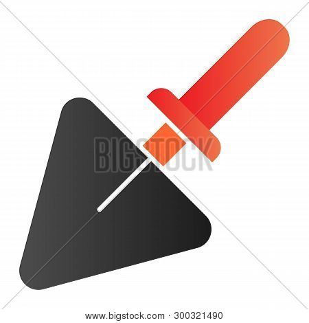 Triangular Shovel Flat Icon. Cement Shovel Color Icons In Trendy Flat Style. Tool Gradient Style Des