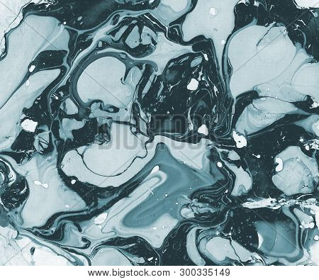 Hand Painted Blue Abstract Background. Design For Background, Banner, Flaer,poster,brochure Etc.