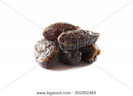 Dried Date Palm Isolated On White Background.