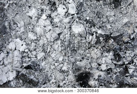 Gray Ash From The Oven Background Texture, Cinder, Grey Ashes From The Wood From The Fireplace