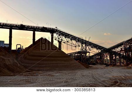 Sand Making Plant In Mining Quarry. Crushing Factory, Machines And Equipment For Crushing, Grinding 