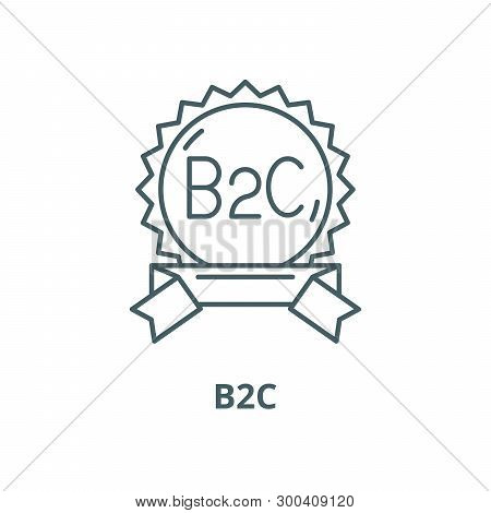 B2c Vector Line Icon, Linear Concept, Outline Sign, Symbol