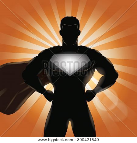 Superhero Standing With Hands On Hips Silhouette