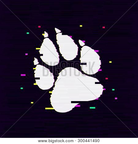 Paw Prints. Logo. Vector Illustration. Isolated Vector Illustration. Black On White Background. Eps 