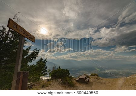Mount Swansea Peak At Elevation 1727 Meters Sign
