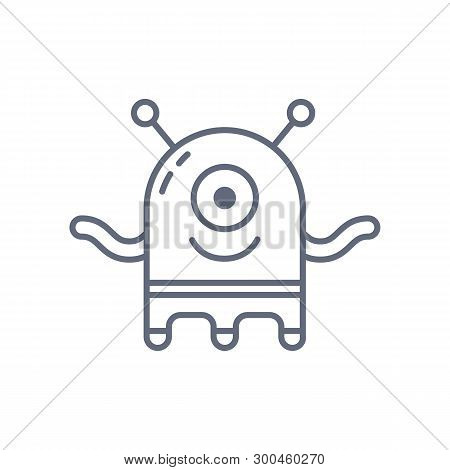 Extraterrestrial Alien Face Or Head Symbol Line Art Vector Icon For Apps And Websites