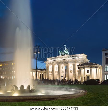 Brandenburg Gate (brandenburger Tor) In Berlin At Night