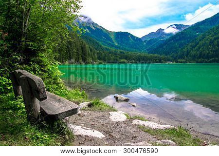 The Antholzer See (italian: Lago Di Anterselva) A Little Lake In South Tyrol, Italy