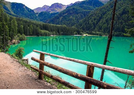 The Antholzer See (italian: Lago Di Anterselva) A Little Lake In South Tyrol, Italy