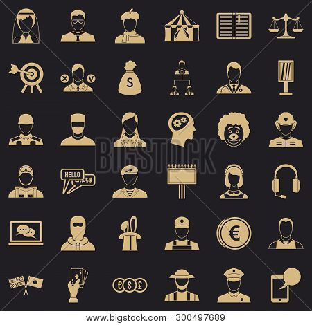 Robbery Icons Set. Simple Style Of 36 Robbery Vector Icons For Web For Any Design