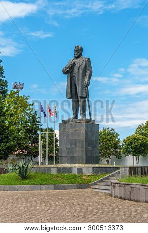 Poti, Georgia - 11.08.2018: Statue Of Niko Nikoladze In Poti