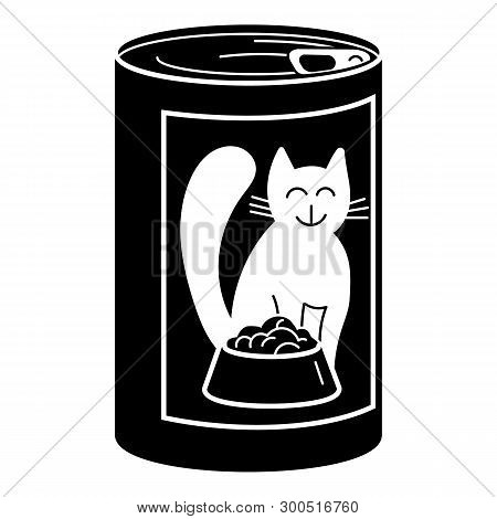 Cat Food Tin Can Icon. Simple Illustration Of Cat Food Tin Can Vector Icon For Web Design Isolated O