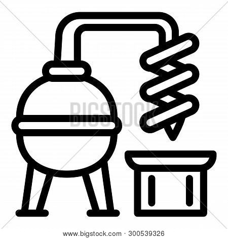 Whiskey Production Icon. Outline Whiskey Production Icon For Web Design Isolated On White Background