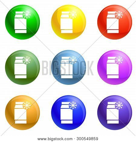 Low Density Polyethylene Icons 9 Color Set Isolated On White Background For Any Web Design