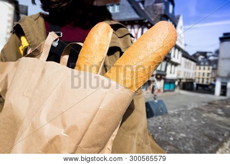 French Girl With Baguettes