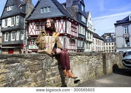 French Girl With Baguettes