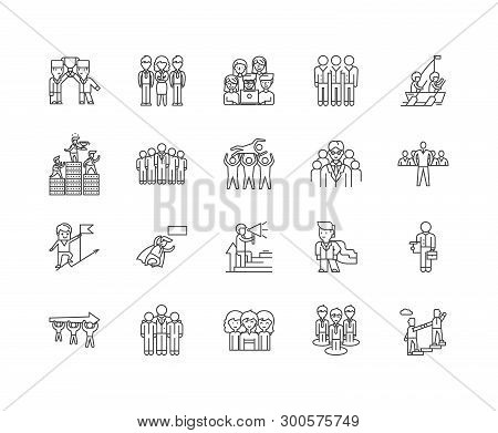 Executors Line Icons, Signs, Vector Set, Outline Illustration Concept