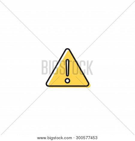 Warning Attention Sign Vector Icon Flat Graphic Design Isolated On White