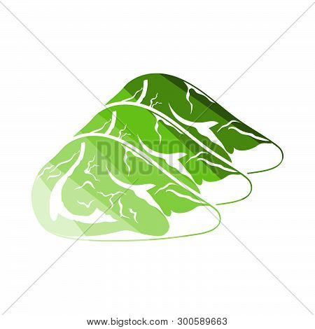 Raw Meat Steak Icon. Flat Color Ladder Design. Vector Illustration.