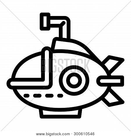 Bathyscaphe Icon. Outline Bathyscaphe Icon For Web Design Isolated On White Background