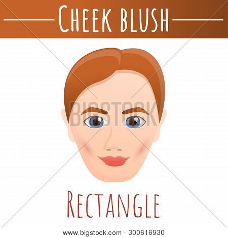 Cheek Blush Rectangle Concept Background. Cartoon Illustration Of Cheek Blush Rectangle Concept Back